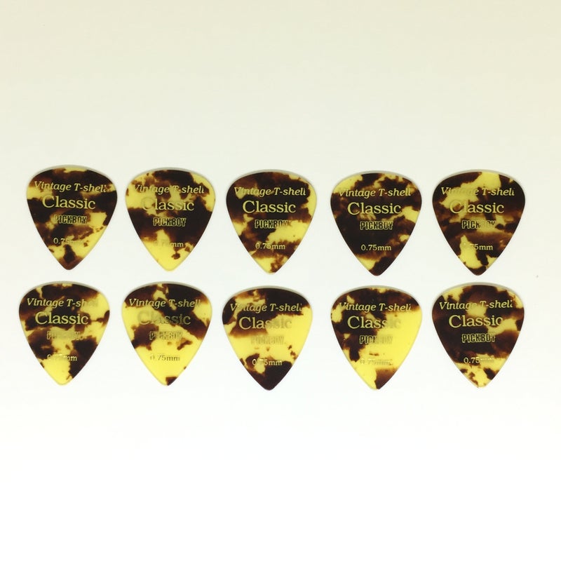 Pickboy Vintage Pick, Tortoise-Shell, Cellulose, 0.75mm, 10 picks - Image 4